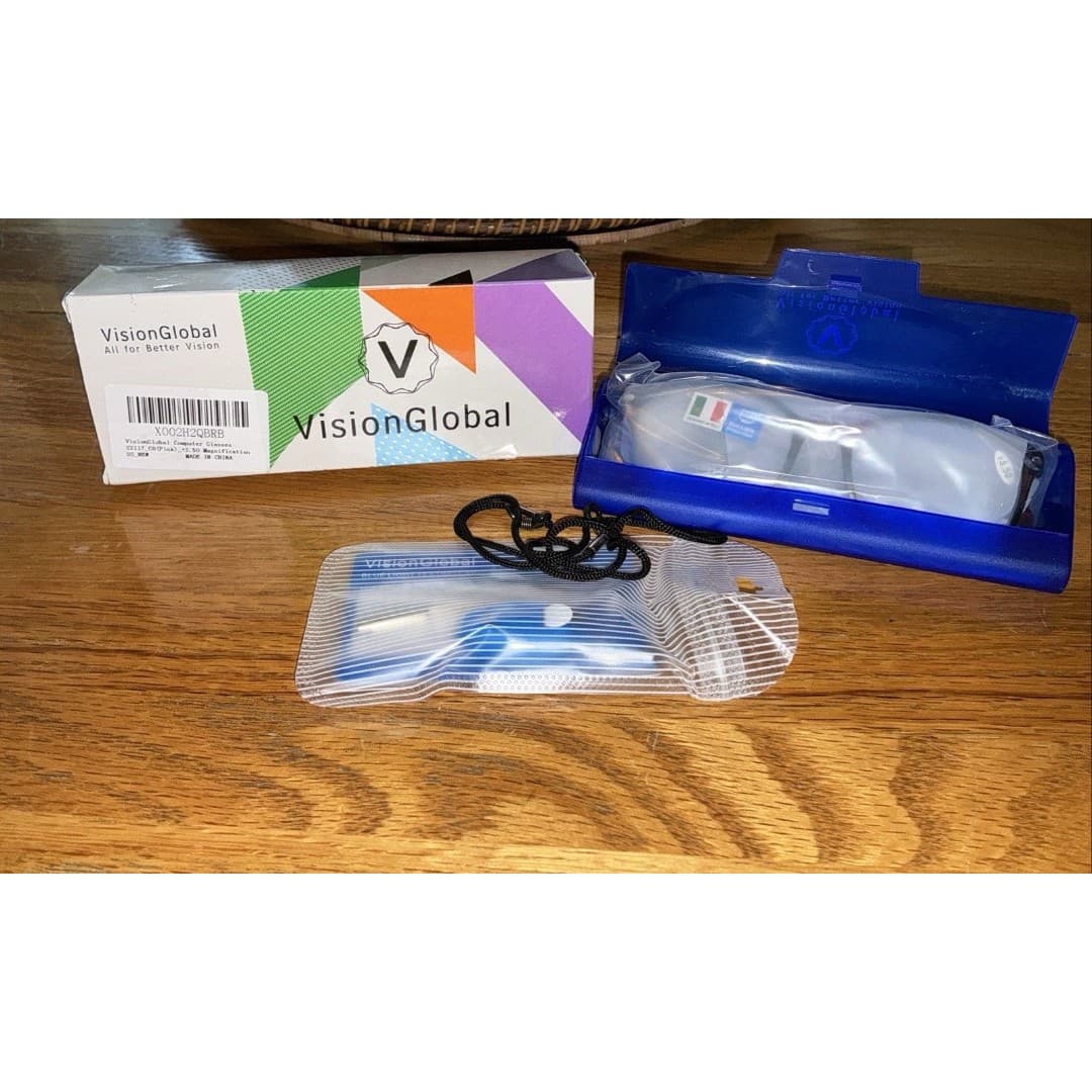 Vision Global Blue Light Reading Glasses +3.50 With Case