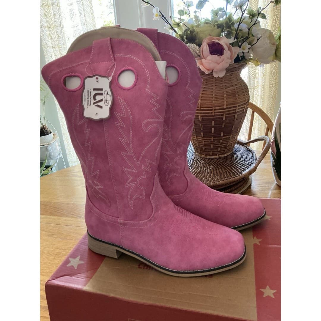 IUV Cowboy Boots Knee High Pink Pony Club Western Cowgirl Girls/Women Sz 5 NIB - Thumbnail 5