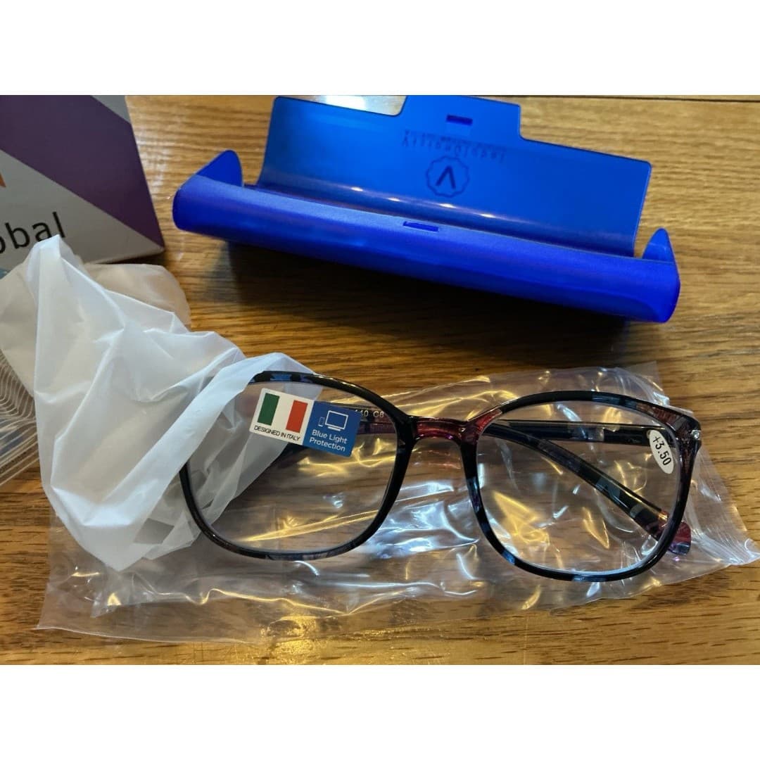 Vision Global Blue Light Reading Glasses +3.50 With Case - Thumbnail 3