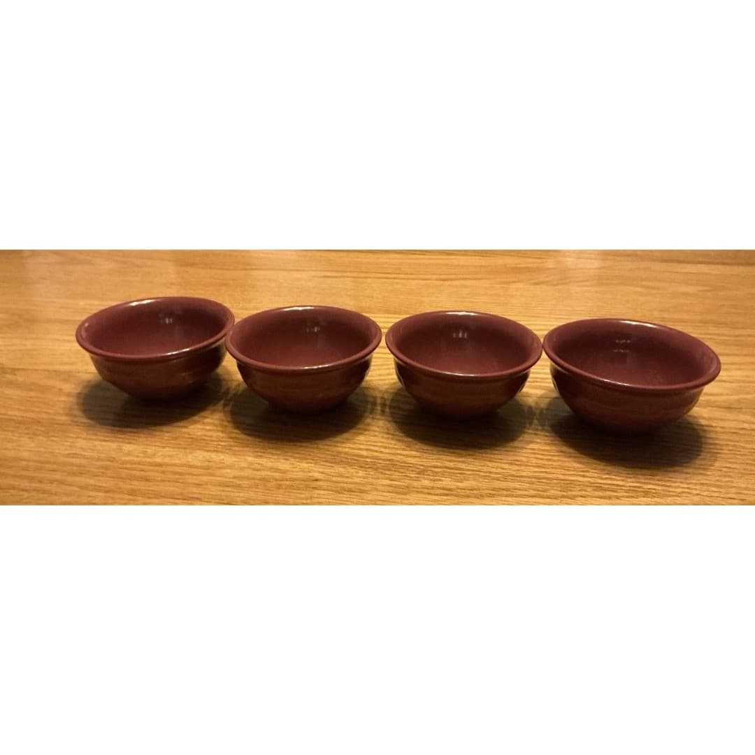 Set of 4 Longaberger "Woven Traditions - Paprika Red" Dessert Bowls 4 1/4" - Thumbnail 6