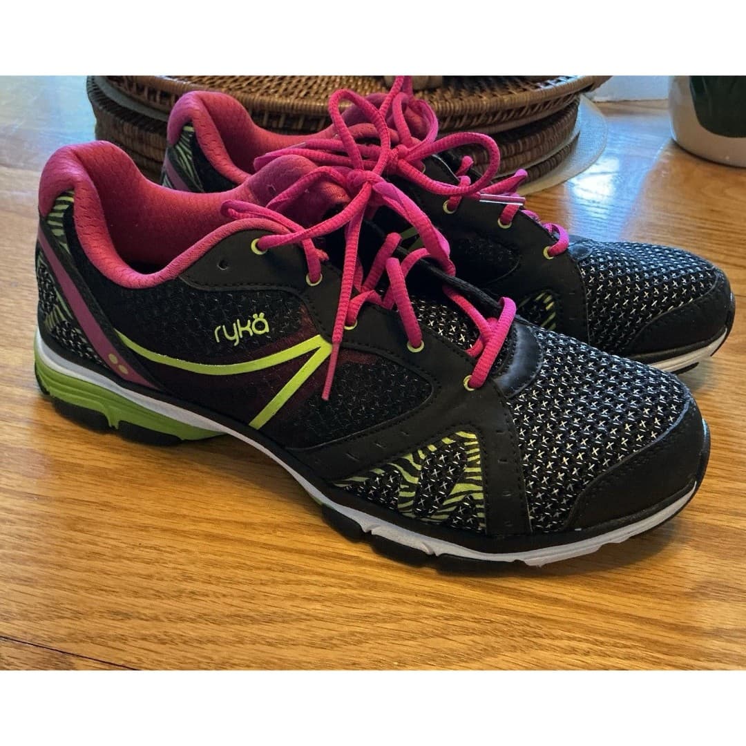 Ryka Vida RZX Training Shoes Black Pink Green Womens Size 10.5M Sneakers - Thumbnail 3