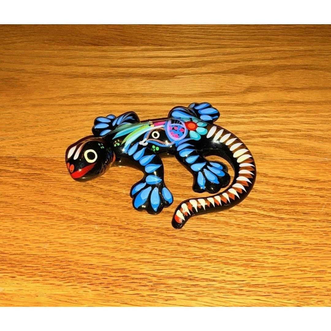 Mexican Ceramic Pottery Salamander Lizard Sculpture GECKO - Thumbnail 4