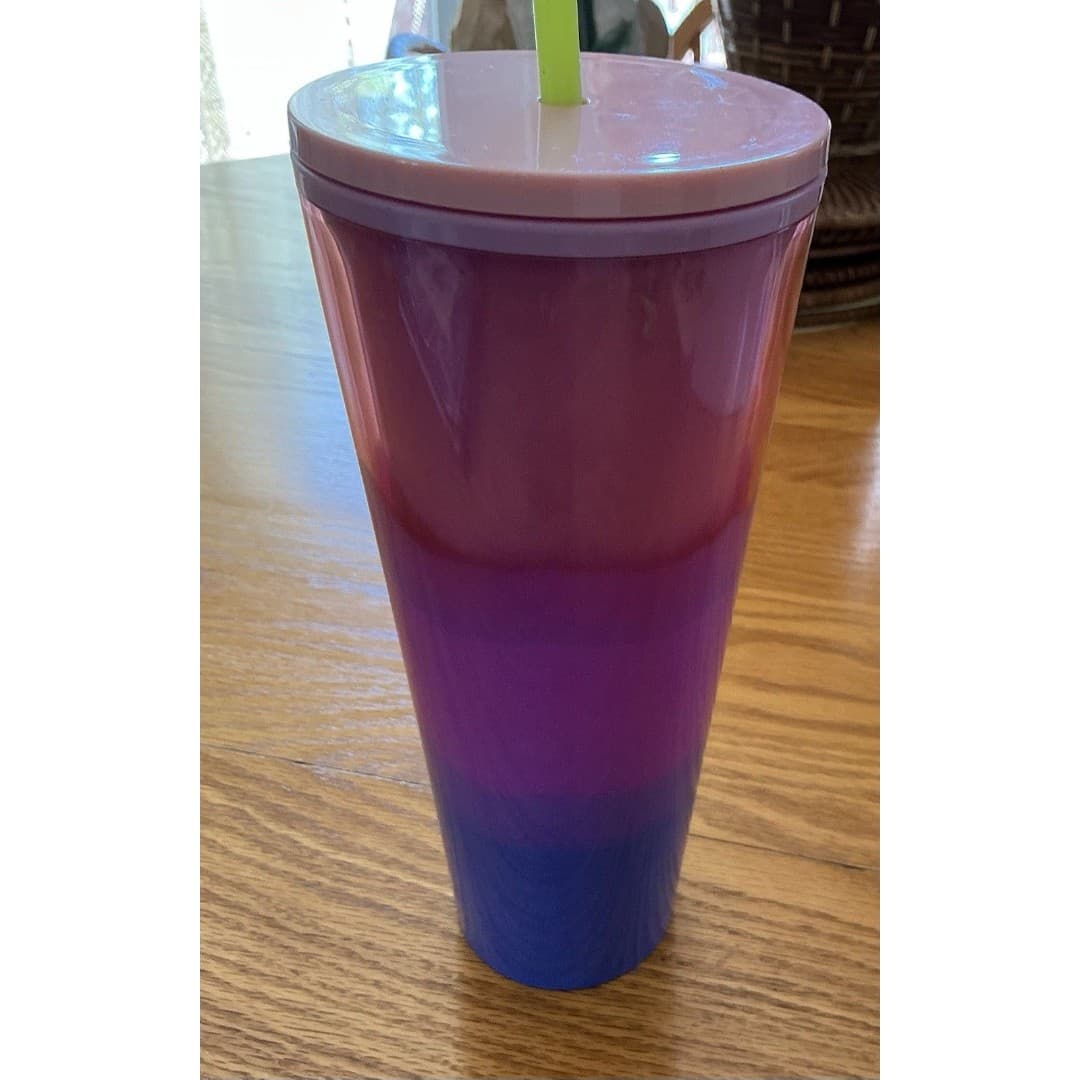 Starbucks Ombre Pink & Blue Gradient Tumbler 24oz – Reusable Cold Cup - Thumbnail 6