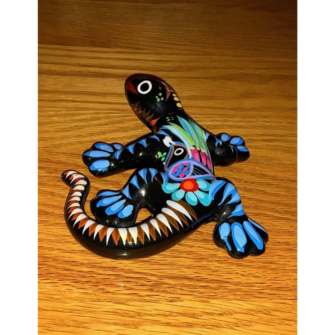 Mexican Ceramic Pottery Salamander Lizard Sculpture GECKO - Thumbnail 2