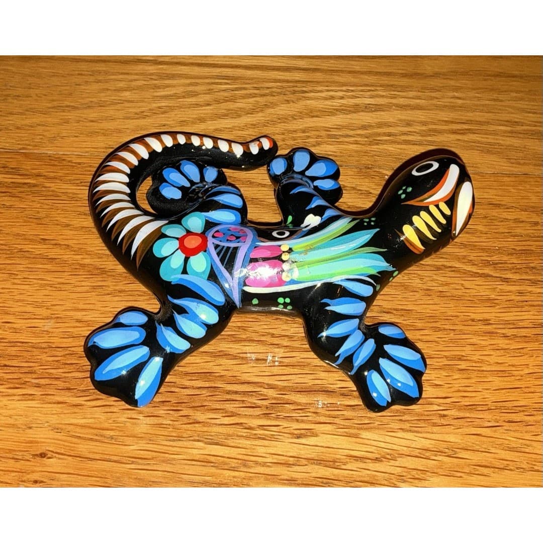 Mexican Ceramic Pottery Salamander Lizard Sculpture GECKO - Thumbnail 3