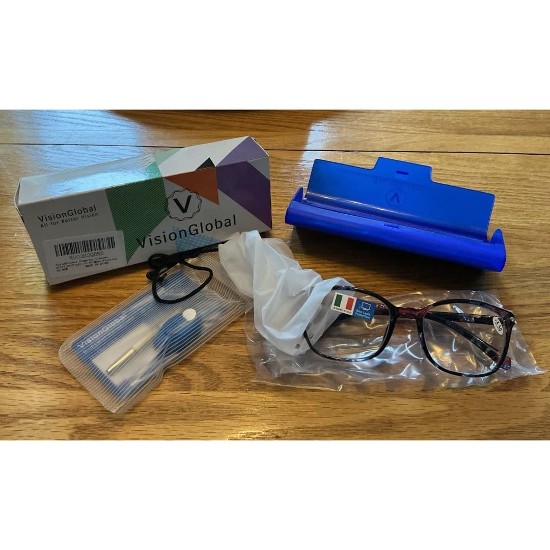 Vision Global Blue Light Reading Glasses +3.50 With Case - Thumbnail 2