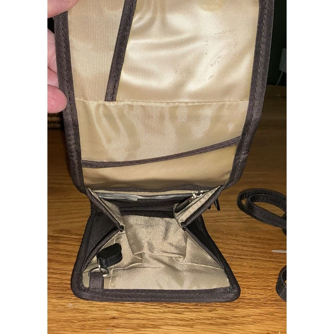 Travelon Anti-Theft RFID Classic Slim Crossbody Shoulder Bag Brown purse - Thumbnail 9