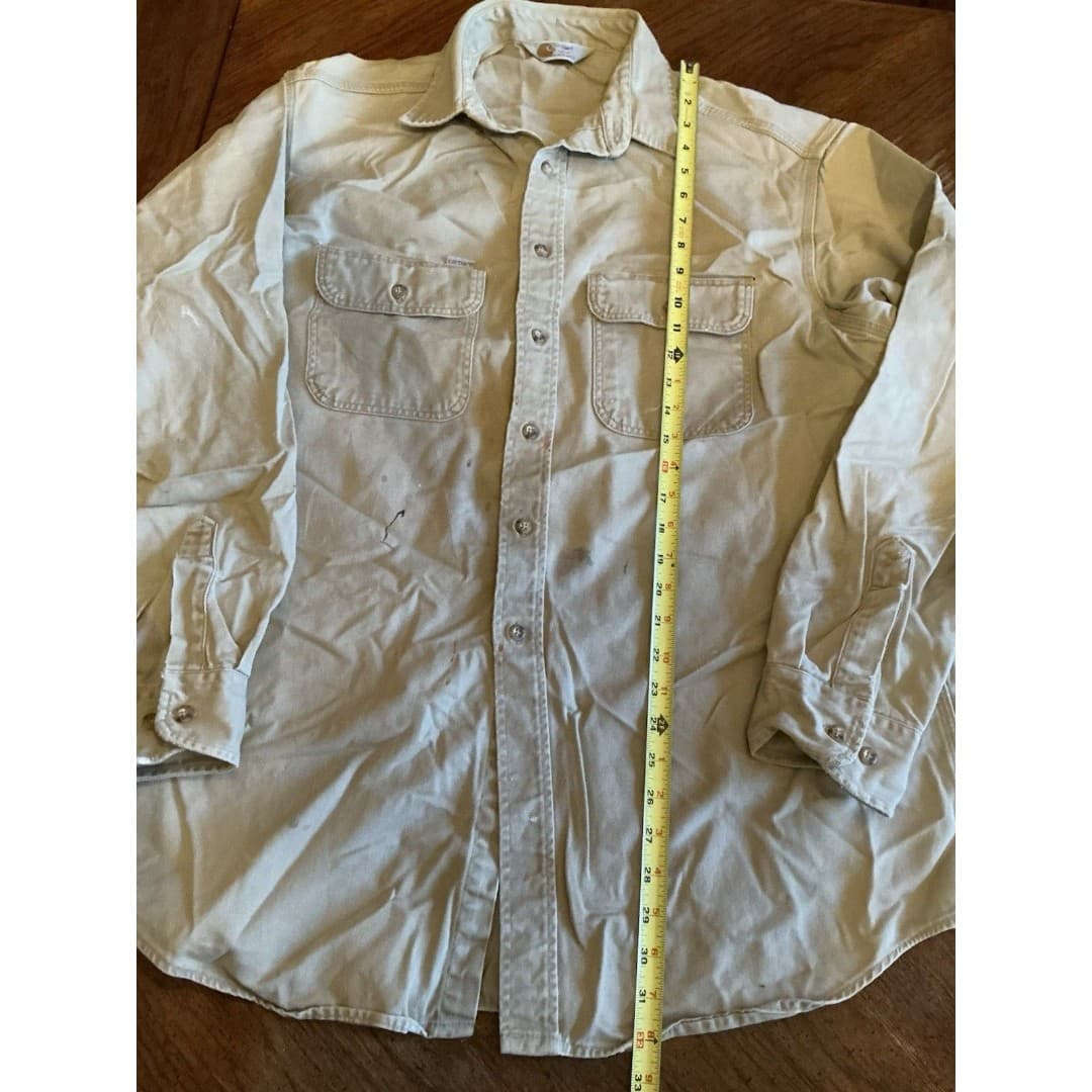 Vintage Carhartt Rugged Outdoor Wear Duck Canvas Shirt Size XXL Collar READ - Thumbnail 5