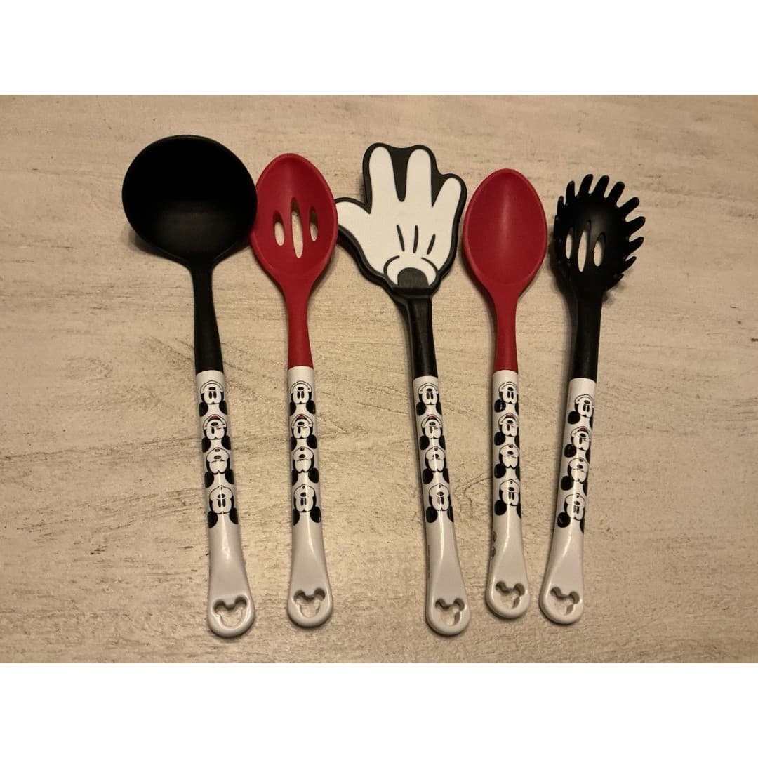 Disney Eats Mickey Mouse 5 Piece Kitchen Cooking Utensil Set Slotted Spoon Ladel - Thumbnail 2