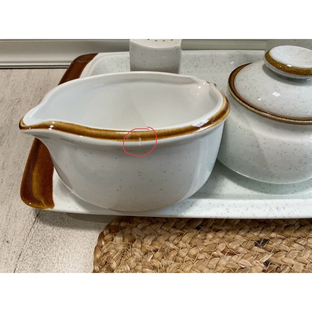 MIKASA "Natural Beauty" C 9000 Coffee Pot + Sugar +Dish +S&P w/Tray, BEAUTIFUL! - Thumbnail 3