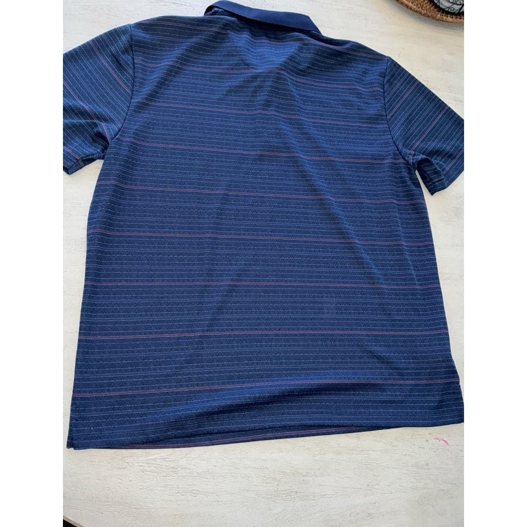 PGA Tour Mens Blue Striped Golf Polo Short Sleeve Size XL - Thumbnail 6