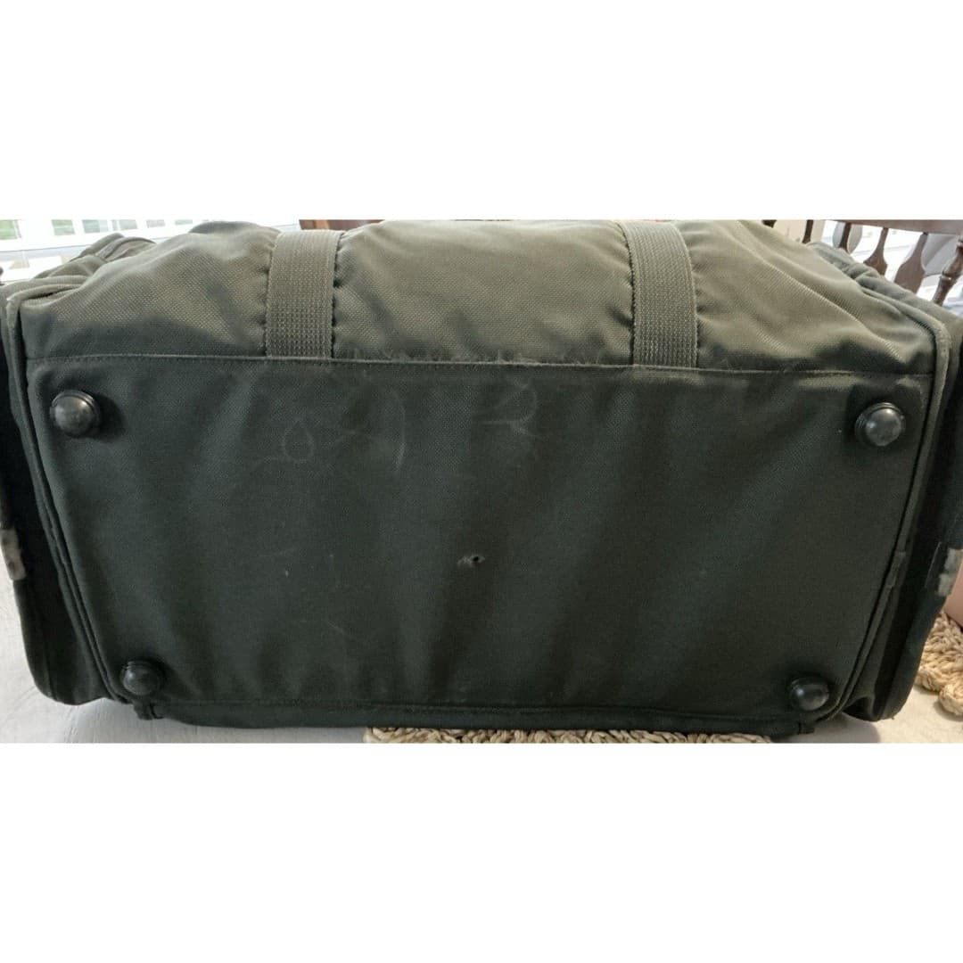 TUMI Travel Duffle Bag Green Forrest Gym Bag Weekender Bag Leather Strap - Thumbnail 12