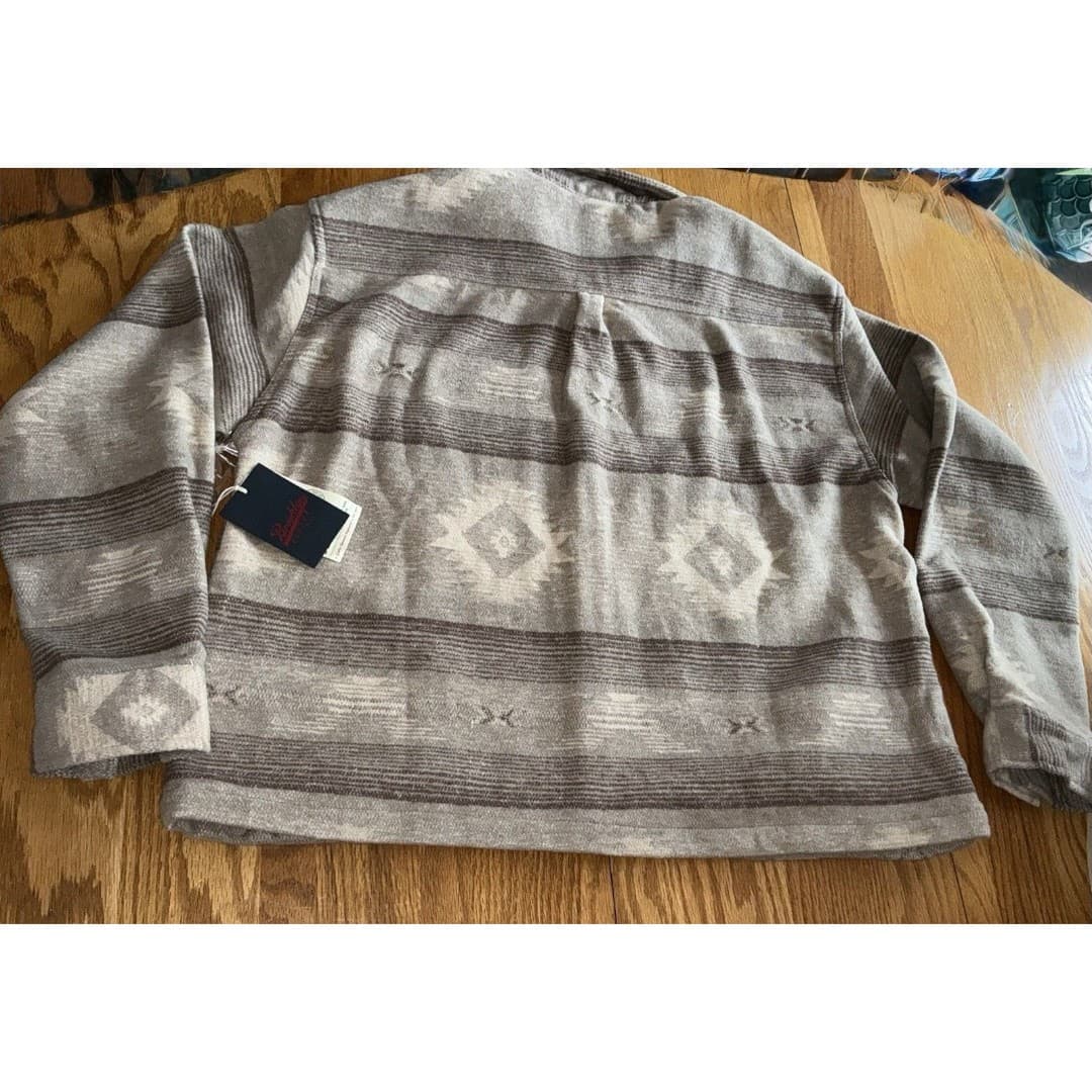 Brooklyn Cloth The Shacked Mens L Southwestern Tan Boxy Fit Oversized NEW - Thumbnail 5