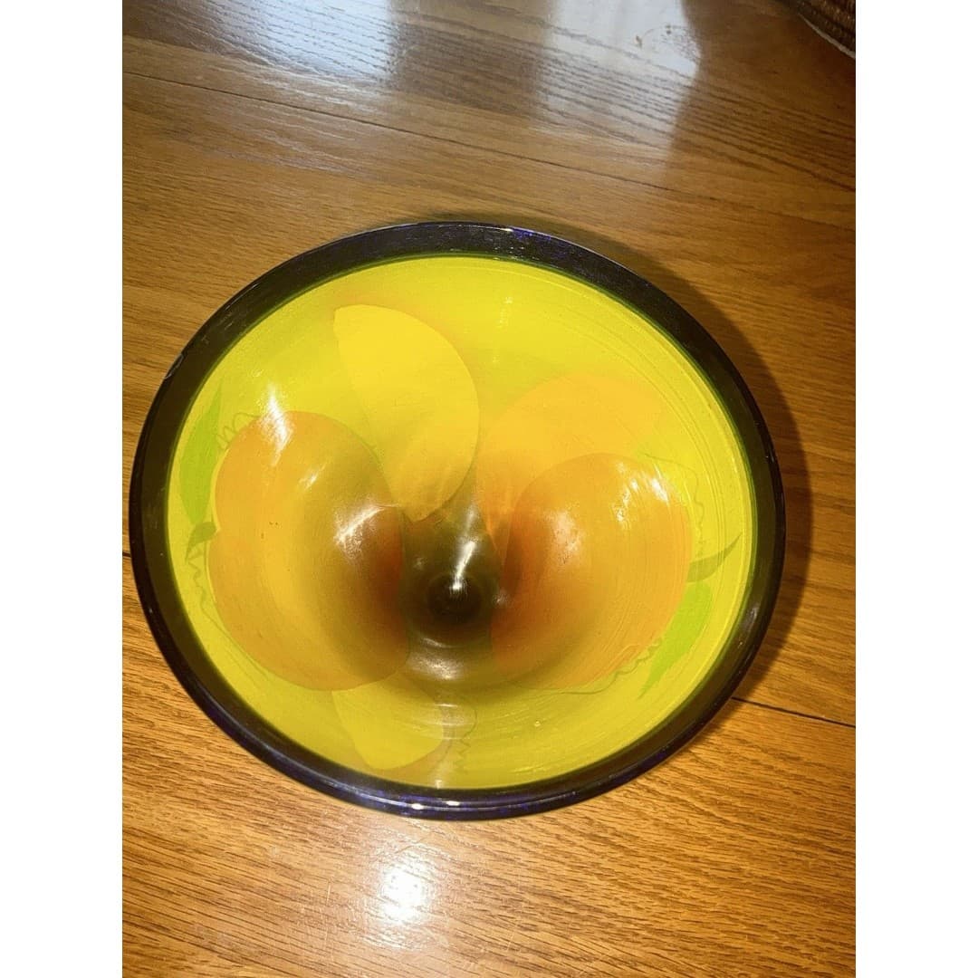 Hand Blown Mexican Painted Margarita Glass Fruit Cozumel - Thumbnail 4