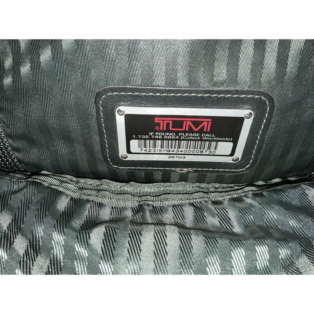 TUMI Travel Duffle Bag Green Forrest Gym Bag Weekender Bag Leather Strap - Thumbnail 7