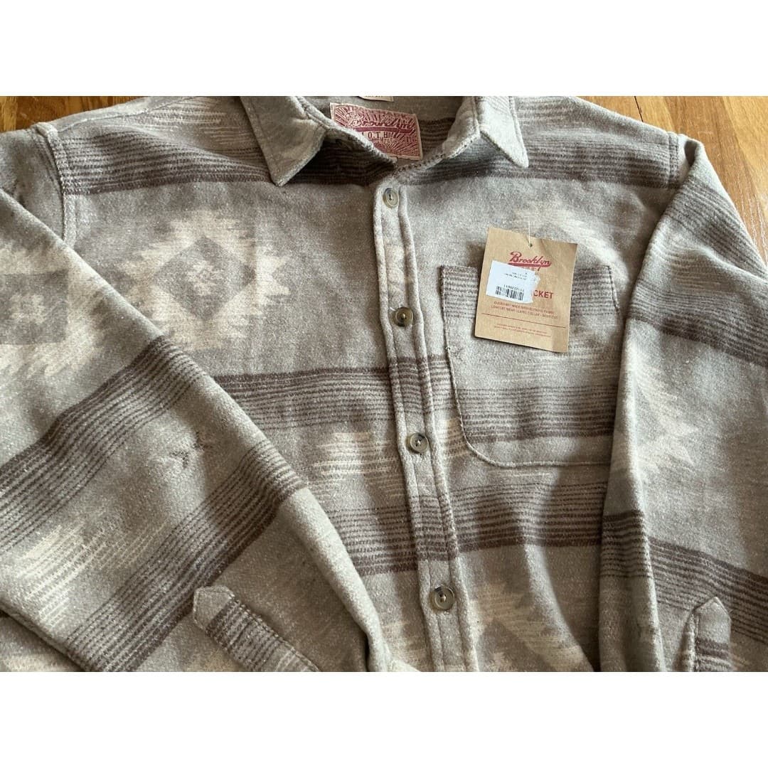Brooklyn Cloth The Shacked Mens L Southwestern Tan Boxy Fit Oversized NEW - Thumbnail 2