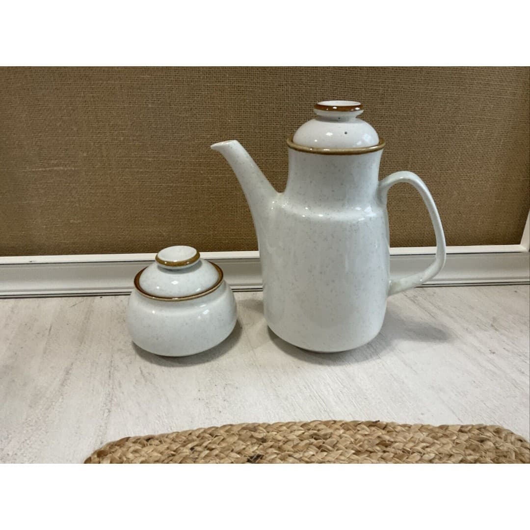 MIKASA "Natural Beauty" C 9000 Coffee Pot + Sugar +Dish +S&P w/Tray, BEAUTIFUL! - Thumbnail 4
