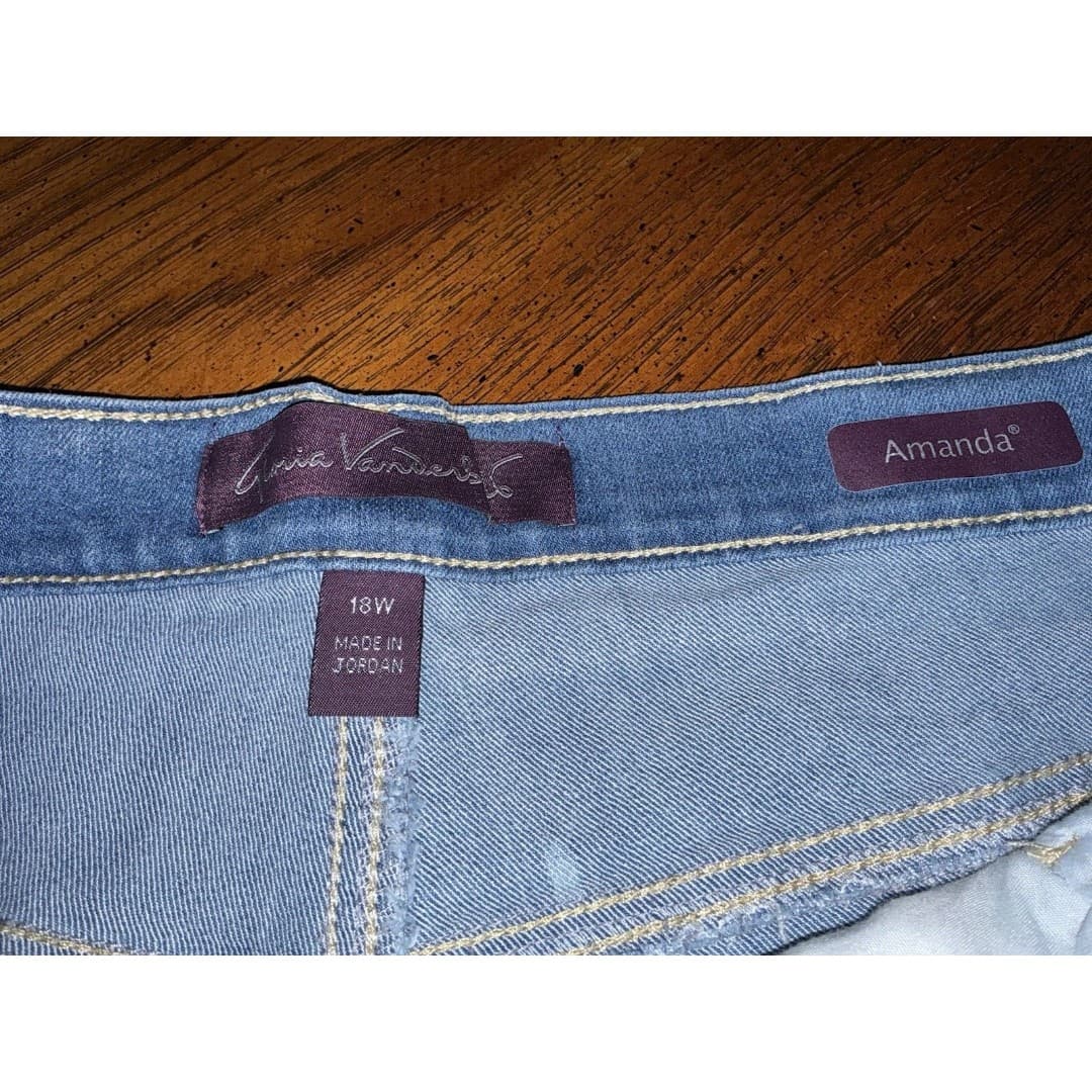 Gloria Vanderbilt Jeans Sz 18 W Womens Blue Mid Rise Amanda Straight NWOT - Thumbnail 5