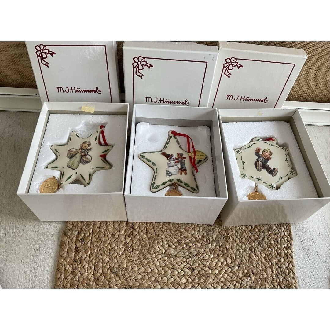 Lot Of 3 M.J. Hummel Christmas Ornaments 2005-2010