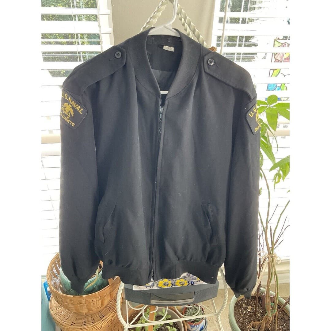 Neptune Garment Jacket Men Large Black Wool Thinsulate US Naval Sea Cadet Bomber - Thumbnail 8