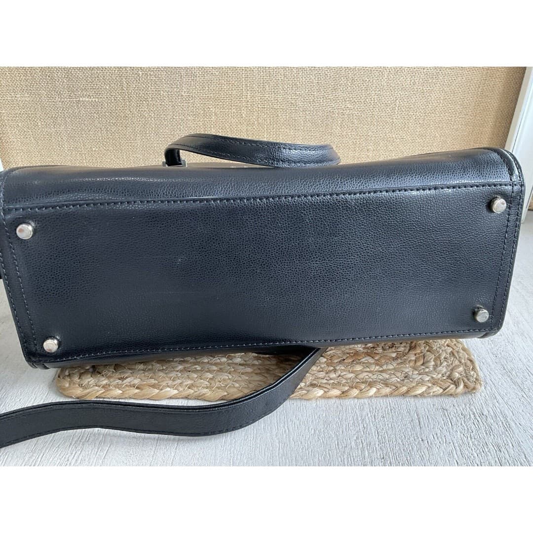 Kate Spade Black/White Geraldine Satchel Handbag With Crossbody Strap - Thumbnail 7