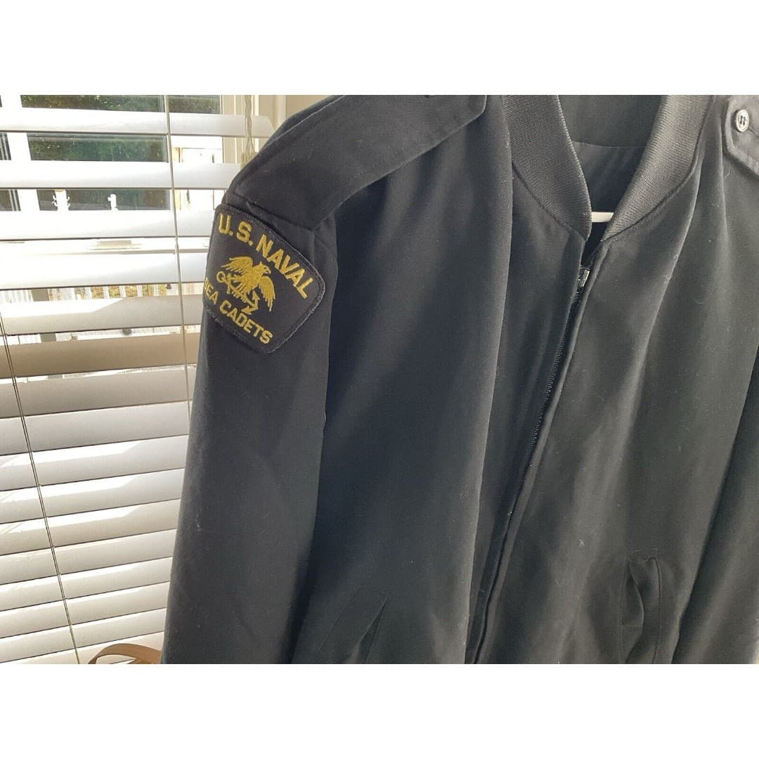 Neptune Garment Jacket Men Large Black Wool Thinsulate US Naval Sea Cadet Bomber - Thumbnail 6