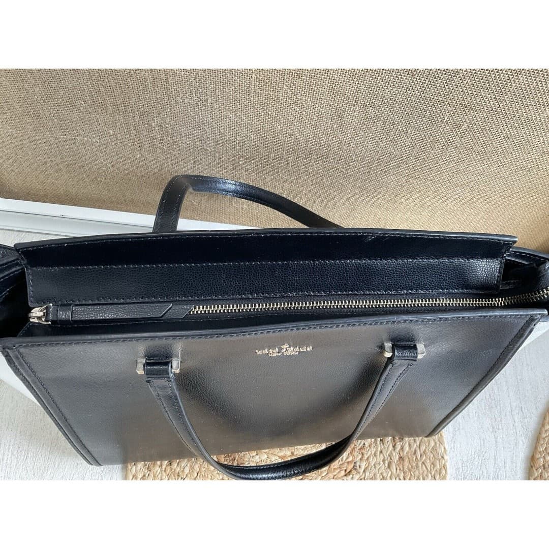 Kate Spade Black/White Geraldine Satchel Handbag With Crossbody Strap - Thumbnail 3