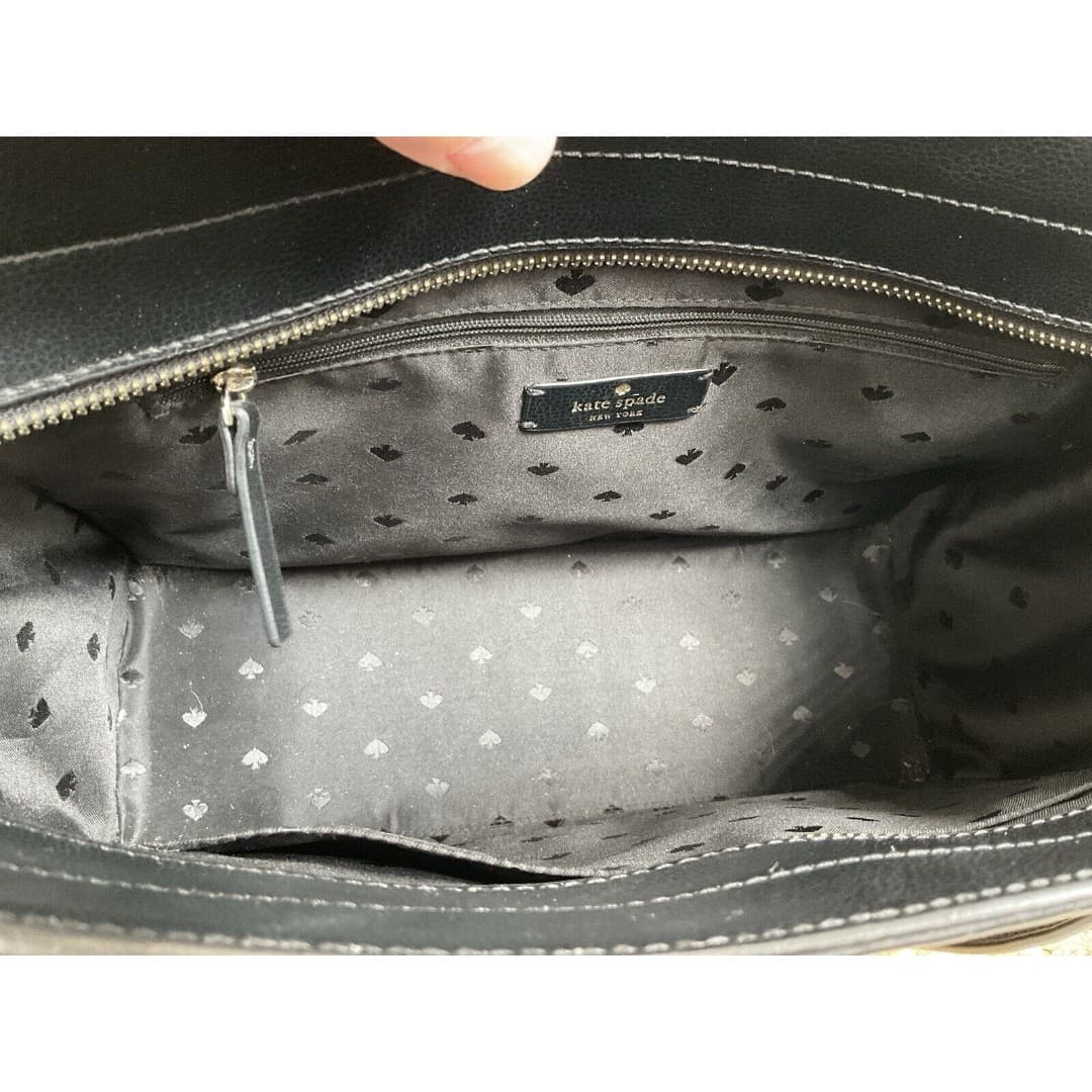 Kate Spade Black/White Geraldine Satchel Handbag With Crossbody Strap - Thumbnail 4