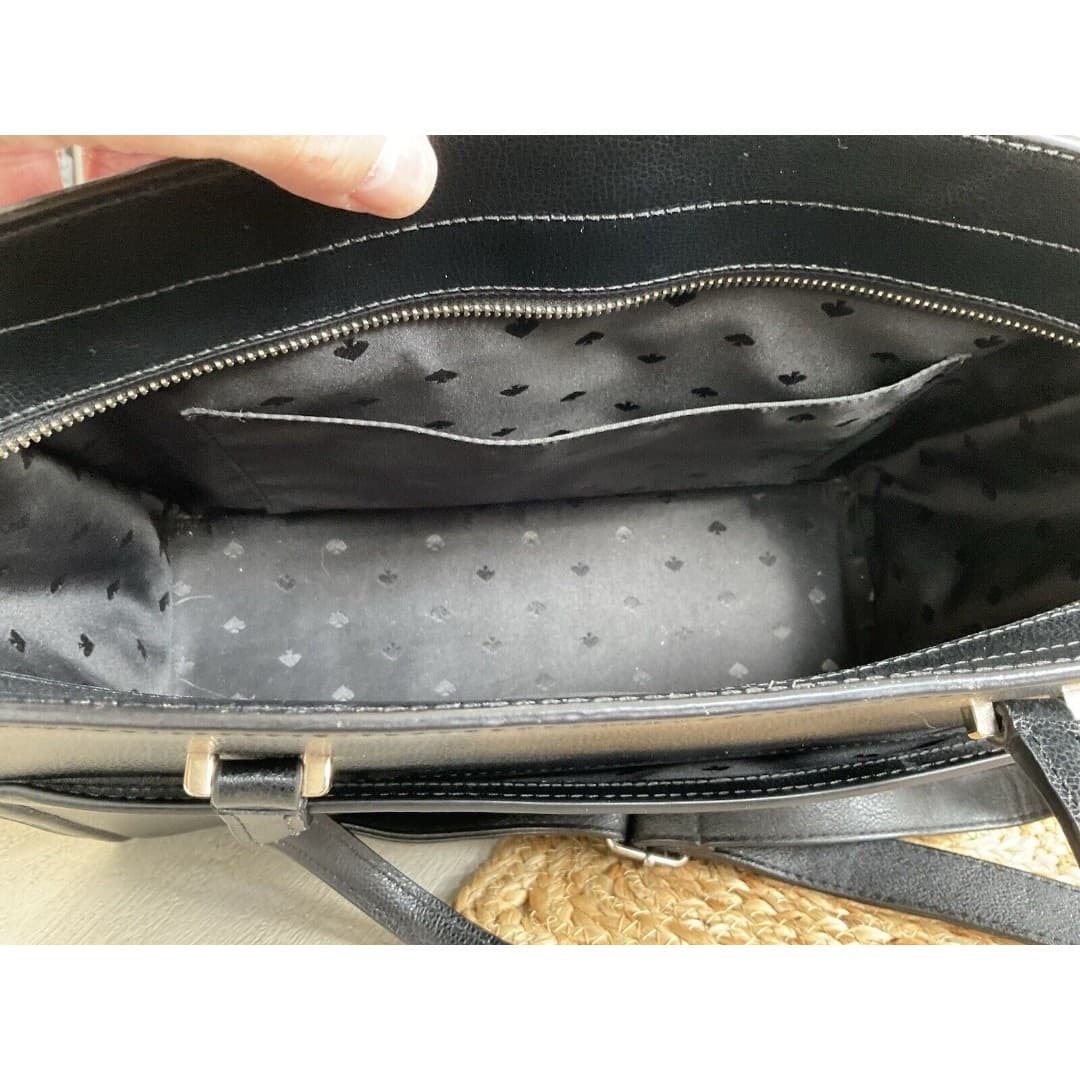 Kate Spade Black/White Geraldine Satchel Handbag With Crossbody Strap - Thumbnail 5