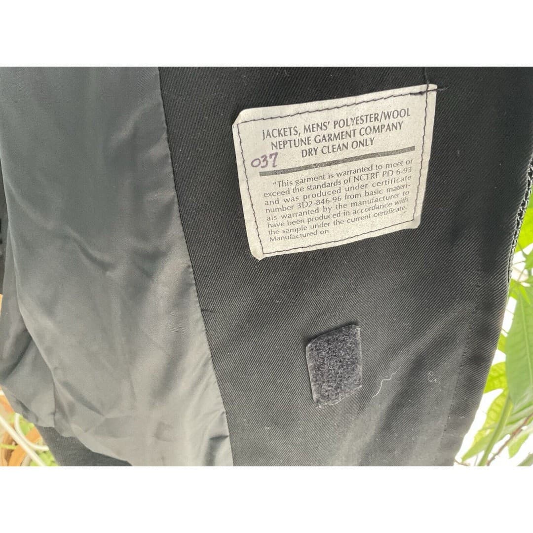 Neptune Garment Jacket Men Large Black Wool Thinsulate US Naval Sea Cadet Bomber - Thumbnail 3