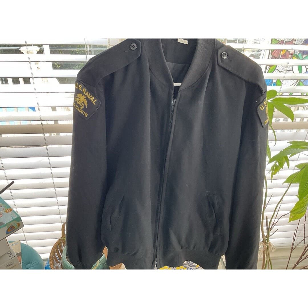 Neptune Garment Jacket Men Large Black Wool Thinsulate US Naval Sea Cadet Bomber - Thumbnail 5