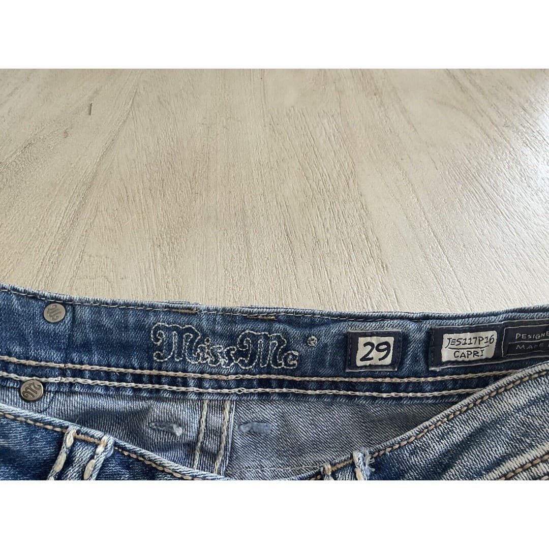 MISS ME Cross Wings Capri Jeans Embellished Size 29 JE5117P15 Western Cropped - Thumbnail 5