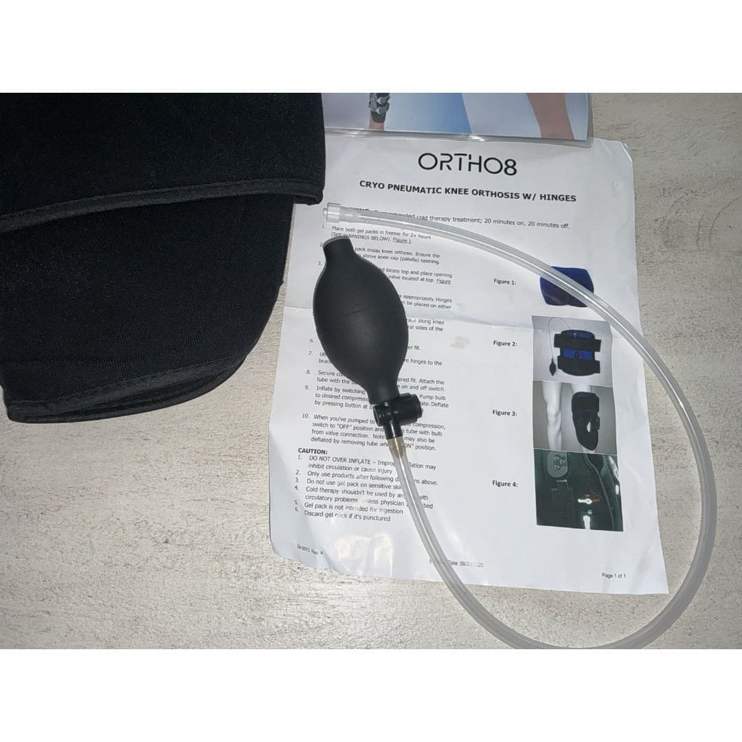 Ortho8 Cryo Pneumatic Knee Orthosis With Hinges - With Gel & Under Sleeve New - Thumbnail 4