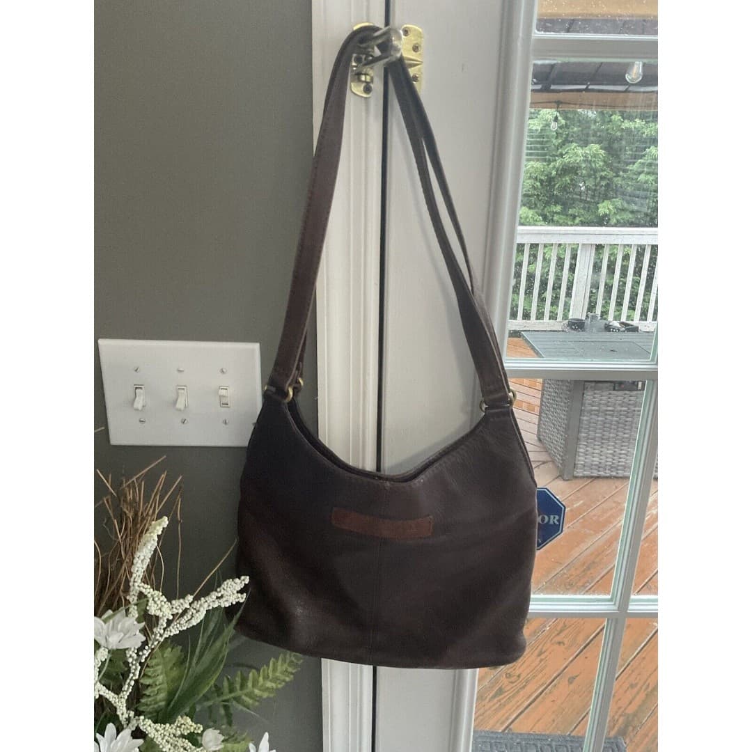 Vintage Fossil Brown Leather Handbag - Thumbnail 2