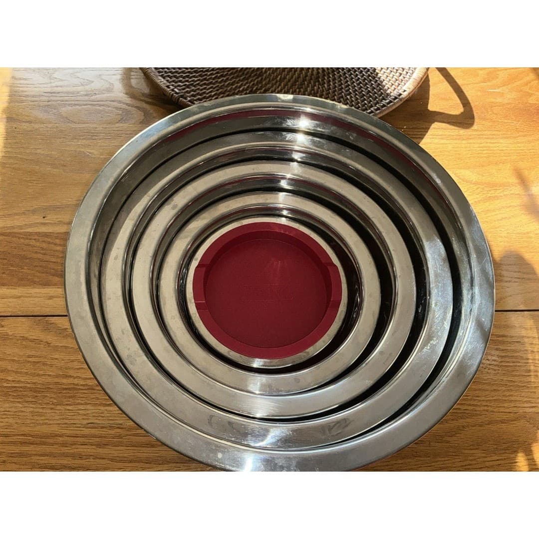 Viking Stainless Steel Mixing Bowl Set Of 5 -2 Lids Only - Thumbnail 4