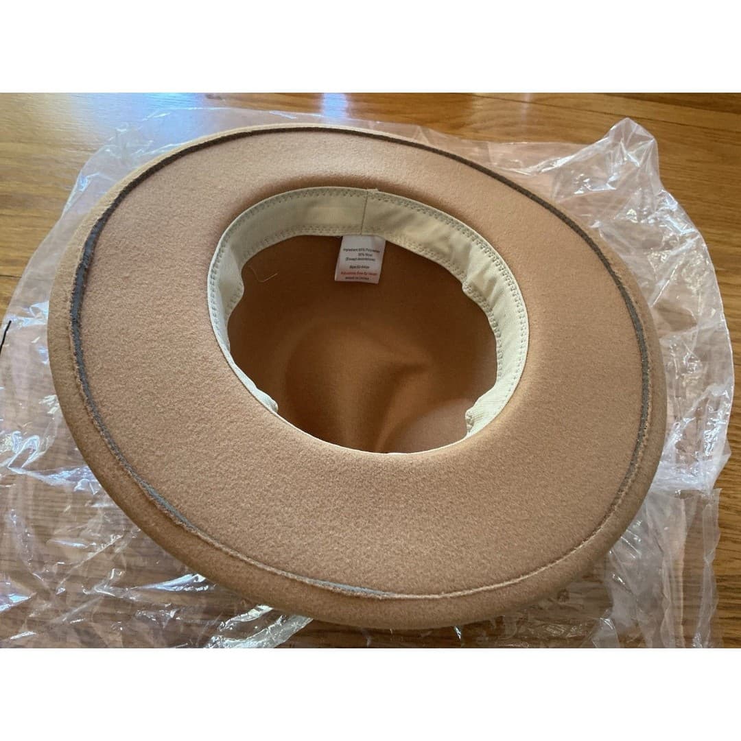 Lanzom Kids Fedora Camel Boy Girls Felt Hat Wool Blend Panama Cap Buckle NEW - Thumbnail 7