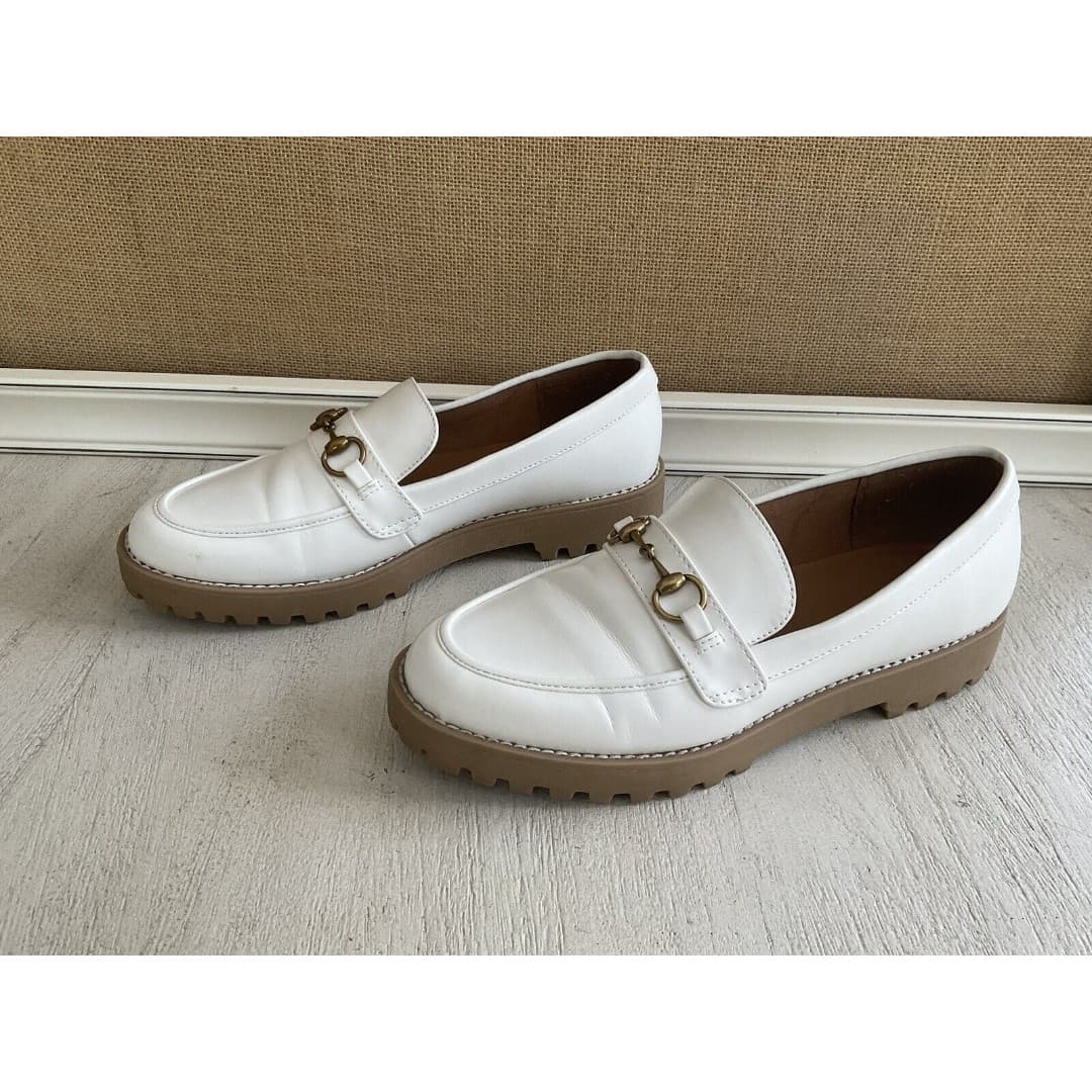 A New Day Women's Size 8 1/2 White Nautical Loafer Shoes - Thumbnail 4