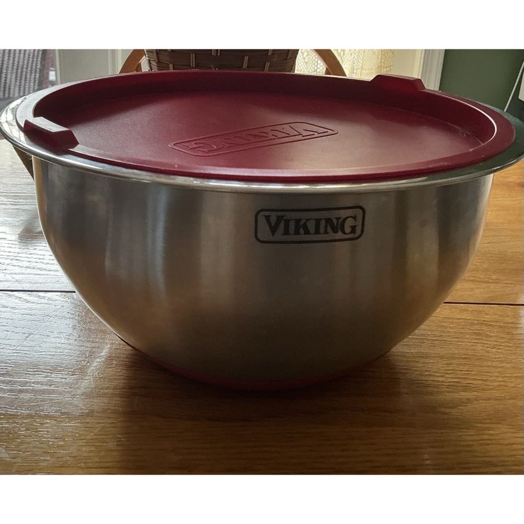 Viking Stainless Steel Mixing Bowl Set Of 5 -2 Lids Only - Thumbnail 6