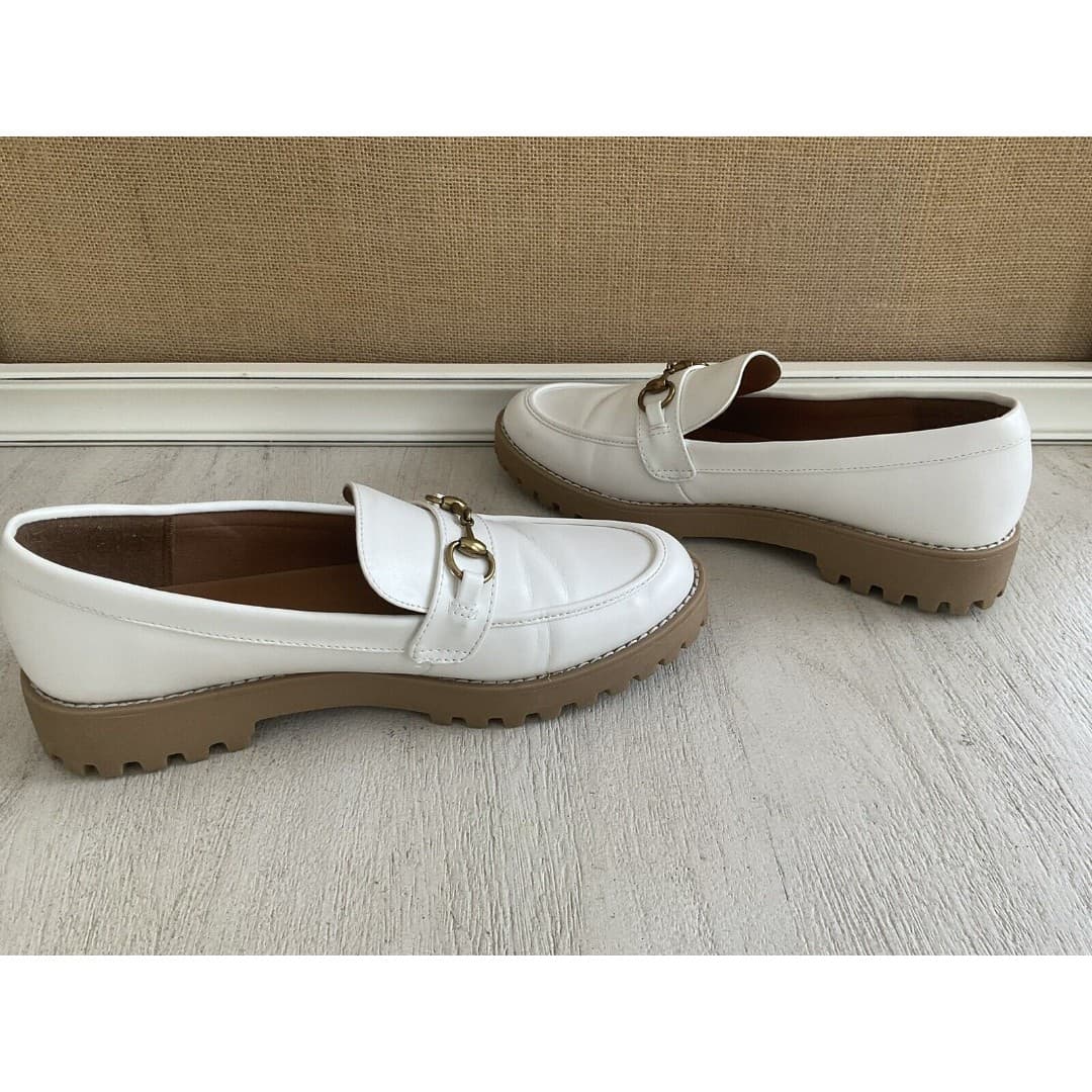 A New Day Women's Size 8 1/2 White Nautical Loafer Shoes - Thumbnail 9