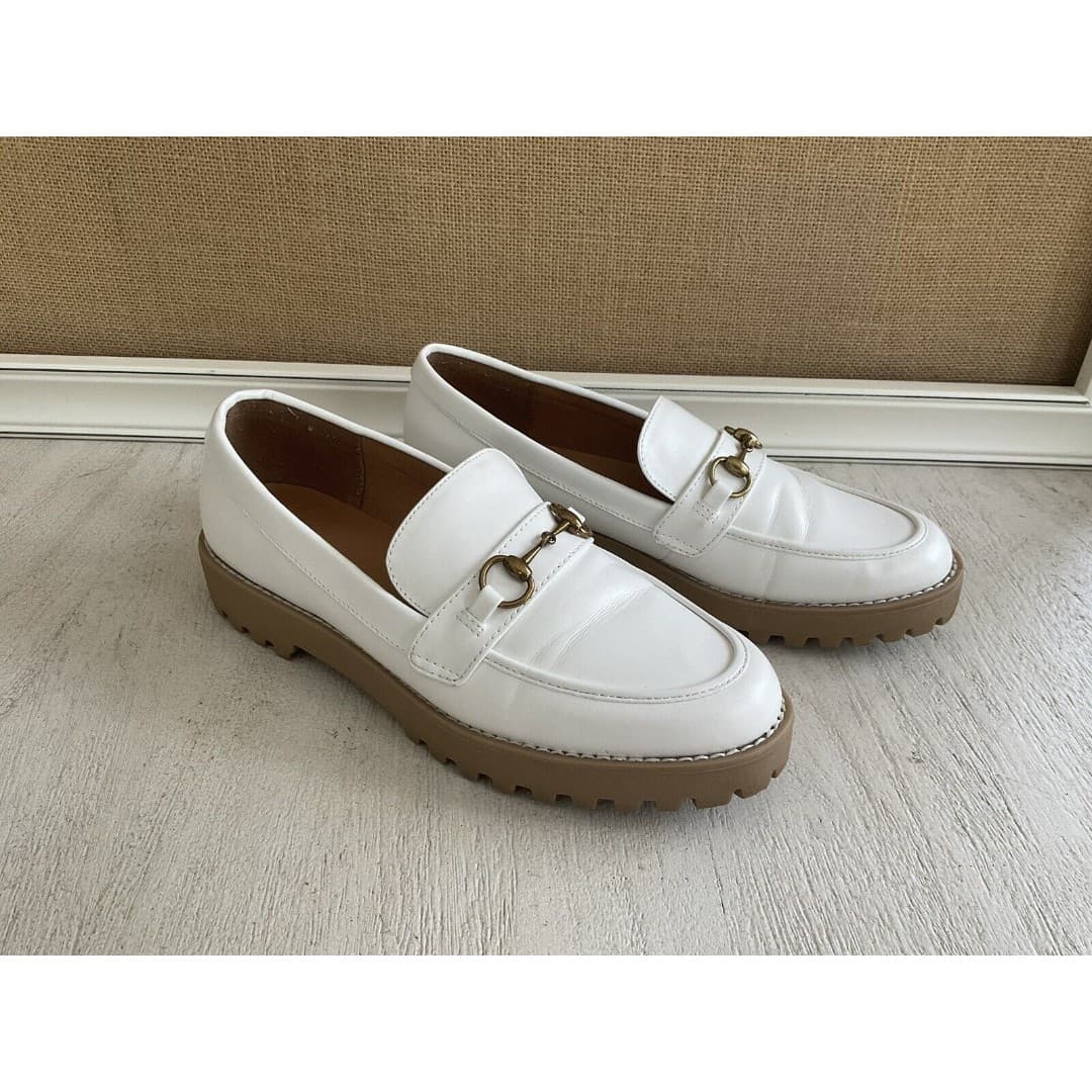 A New Day Women's Size 8 1/2 White Nautical Loafer Shoes - Thumbnail 2