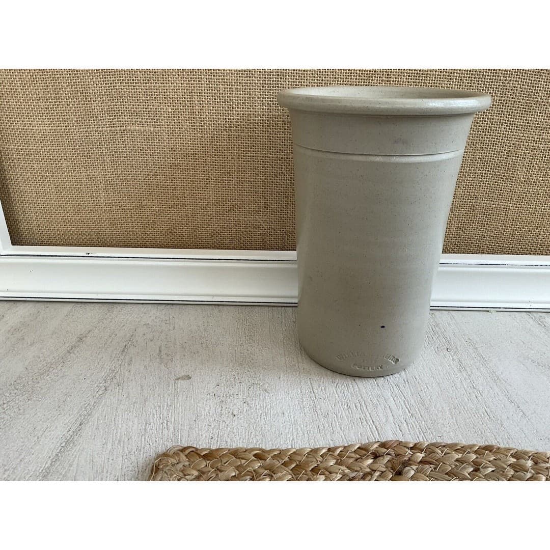 WPF Williamsburg Pottery Factory Ceramic Stoneware Salt Glaze Crock 7” - Thumbnail 2
