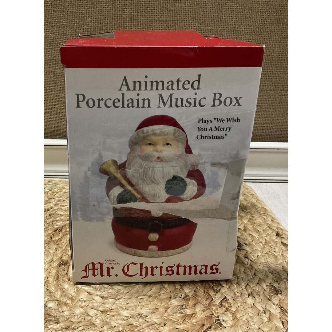 Mr. Christmas Santa Music Musical Box Animated Scene Rotates - Thumbnail 4