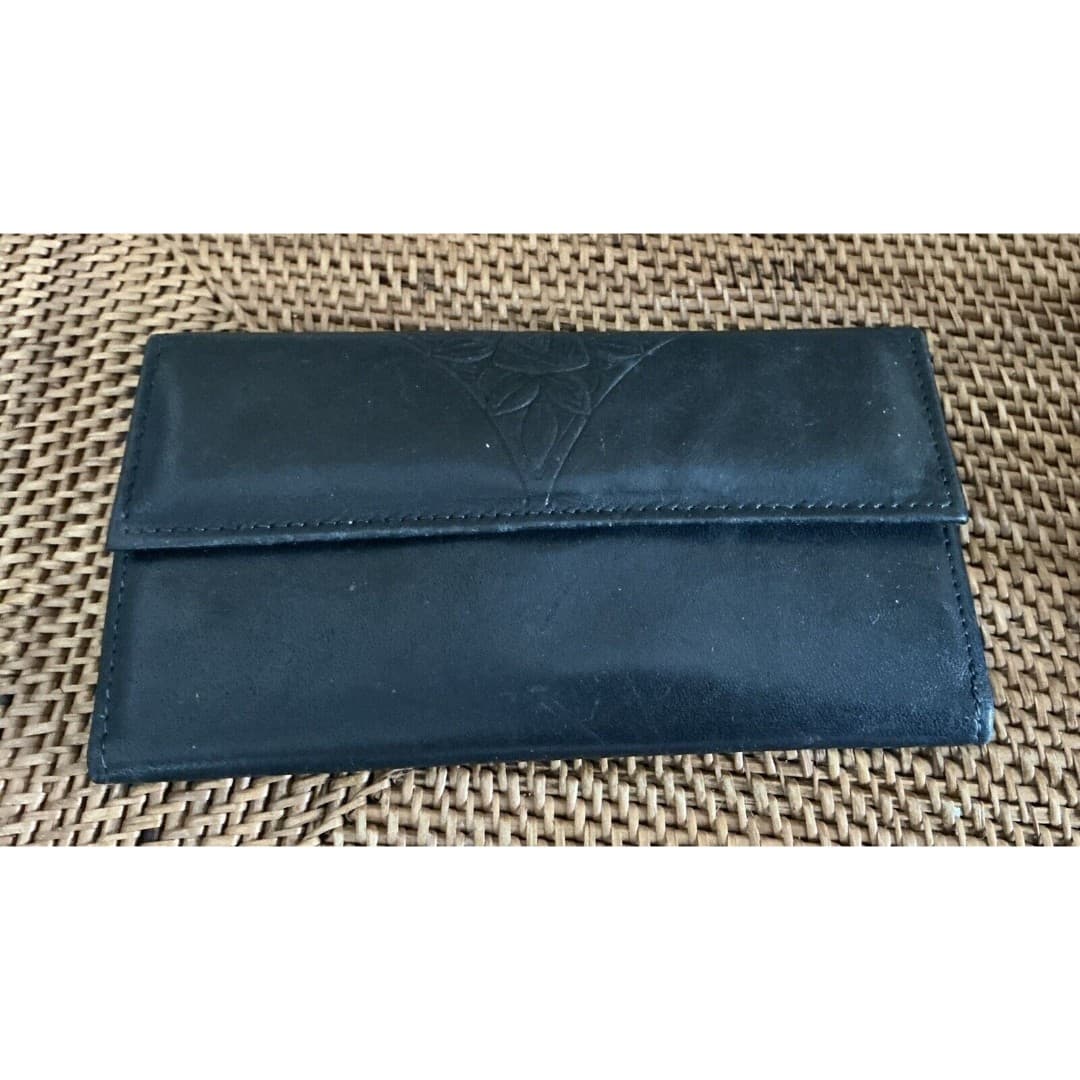 Vintage Rolfs Black Wallet Cowhide Leather Wallet