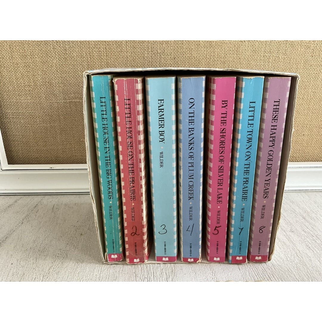Vtg Little House On The Prairie Box Set 7 PB Books By Laura Ingalls Wilder READ