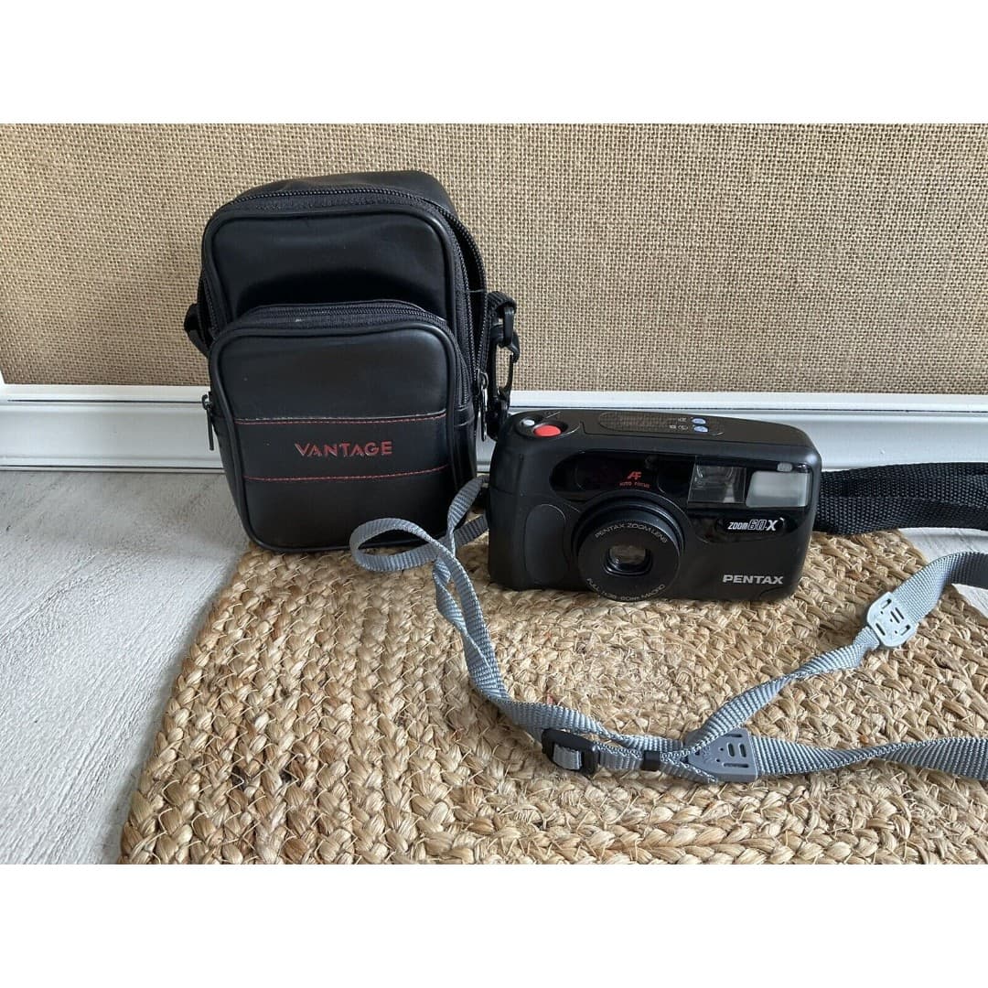 Pentax Zoom 60-X 35mm Compact Macro Point & Shoot Film Camera TESTED NEED BATT