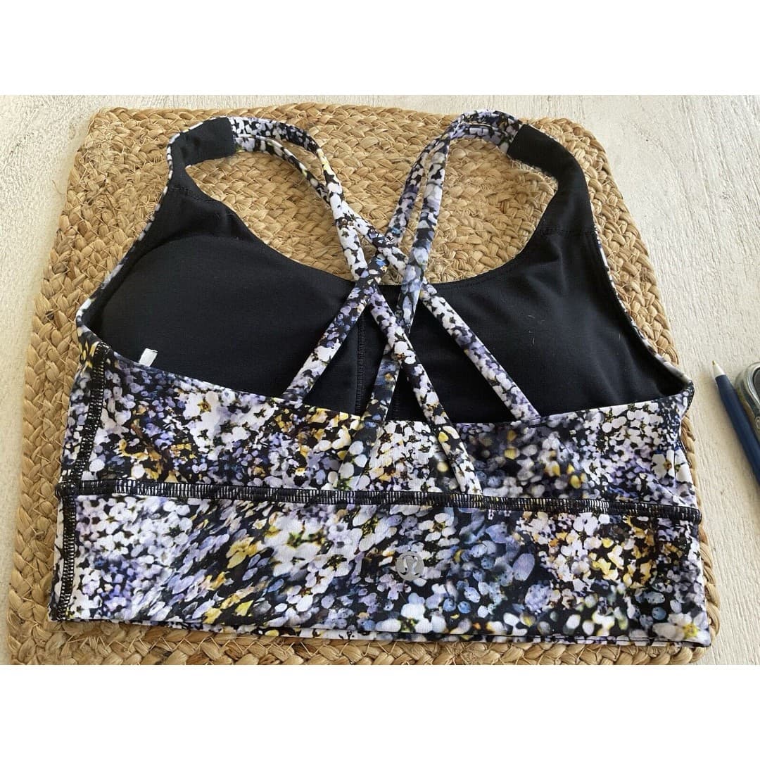 Lululemon Womens 4 Energy Sports Longline Bra LW2BPWS Flower Burst Multi - Thumbnail 2