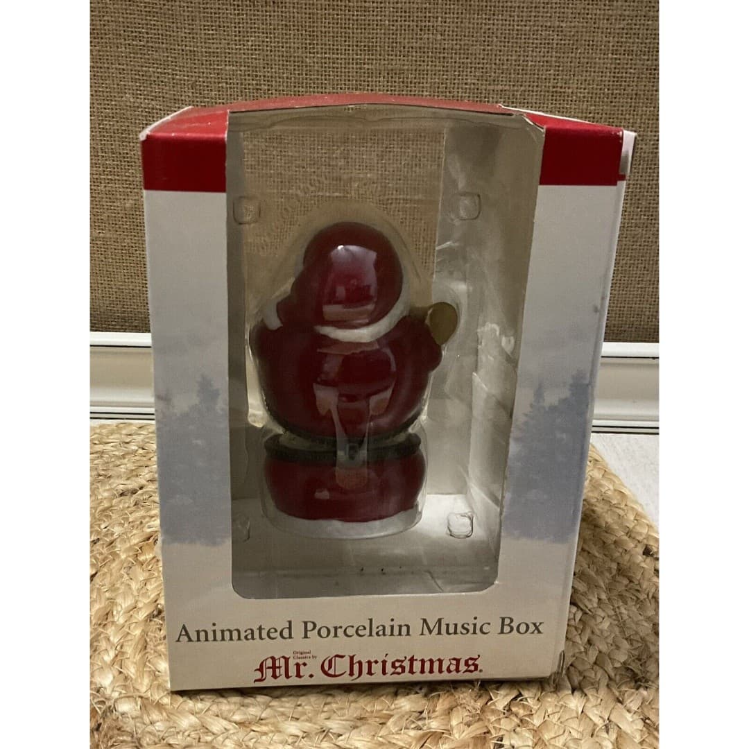 Mr. Christmas Santa Music Musical Box Animated Scene Rotates - Thumbnail 3