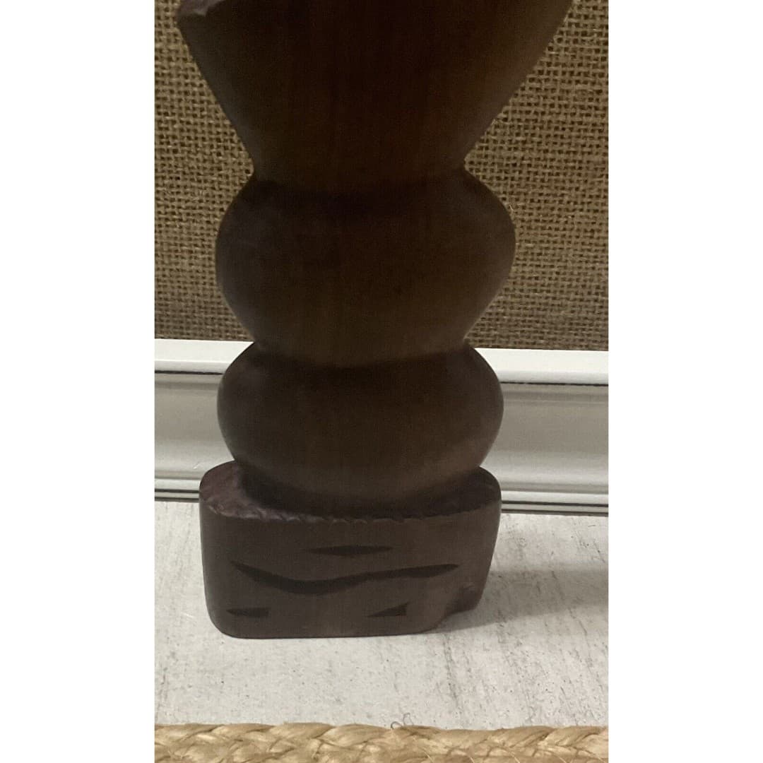 Ebony Carved Wood Kissing Lovers Sculpture Art Valentine's Day Wedding Gift - Thumbnail 9