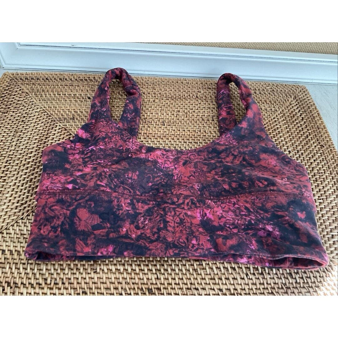 Lululemon Reversible Sports Bra Size 4 Red/Black Multi Color