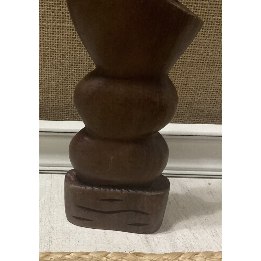 Ebony Carved Wood Kissing Lovers Sculpture Art Valentine's Day Wedding Gift - Thumbnail 6